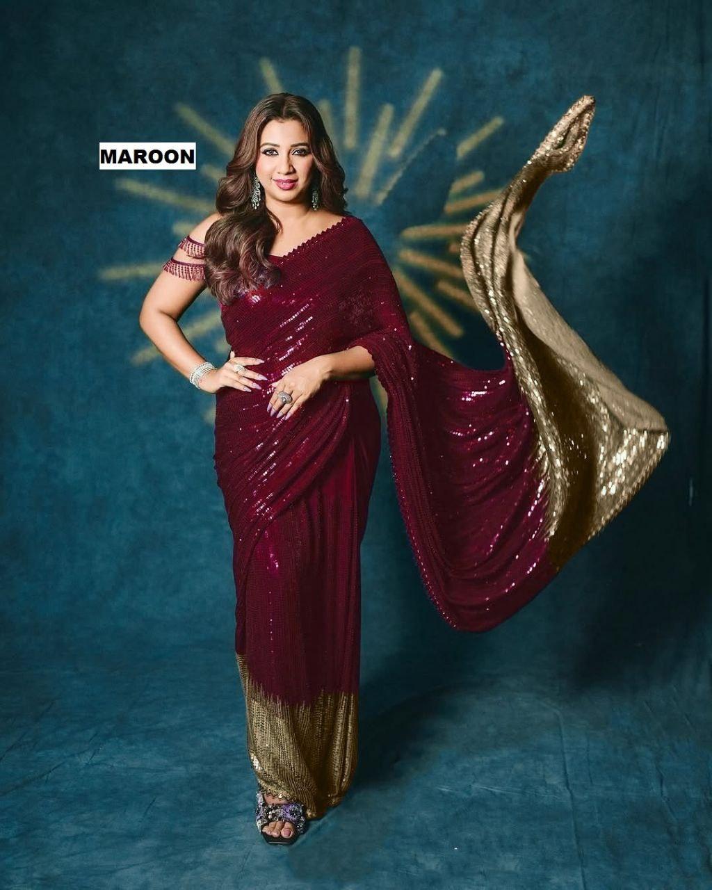 DF 3458 | New Bollywood BlockBuster SEQUINS Saree - Image 2