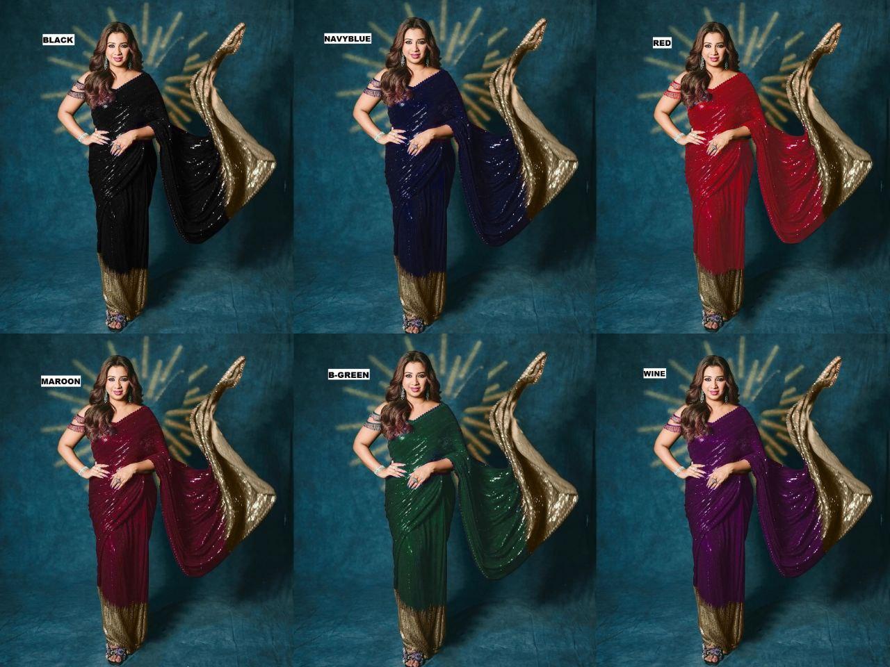DF 3458 | New Bollywood BlockBuster SEQUINS Saree - Image 5