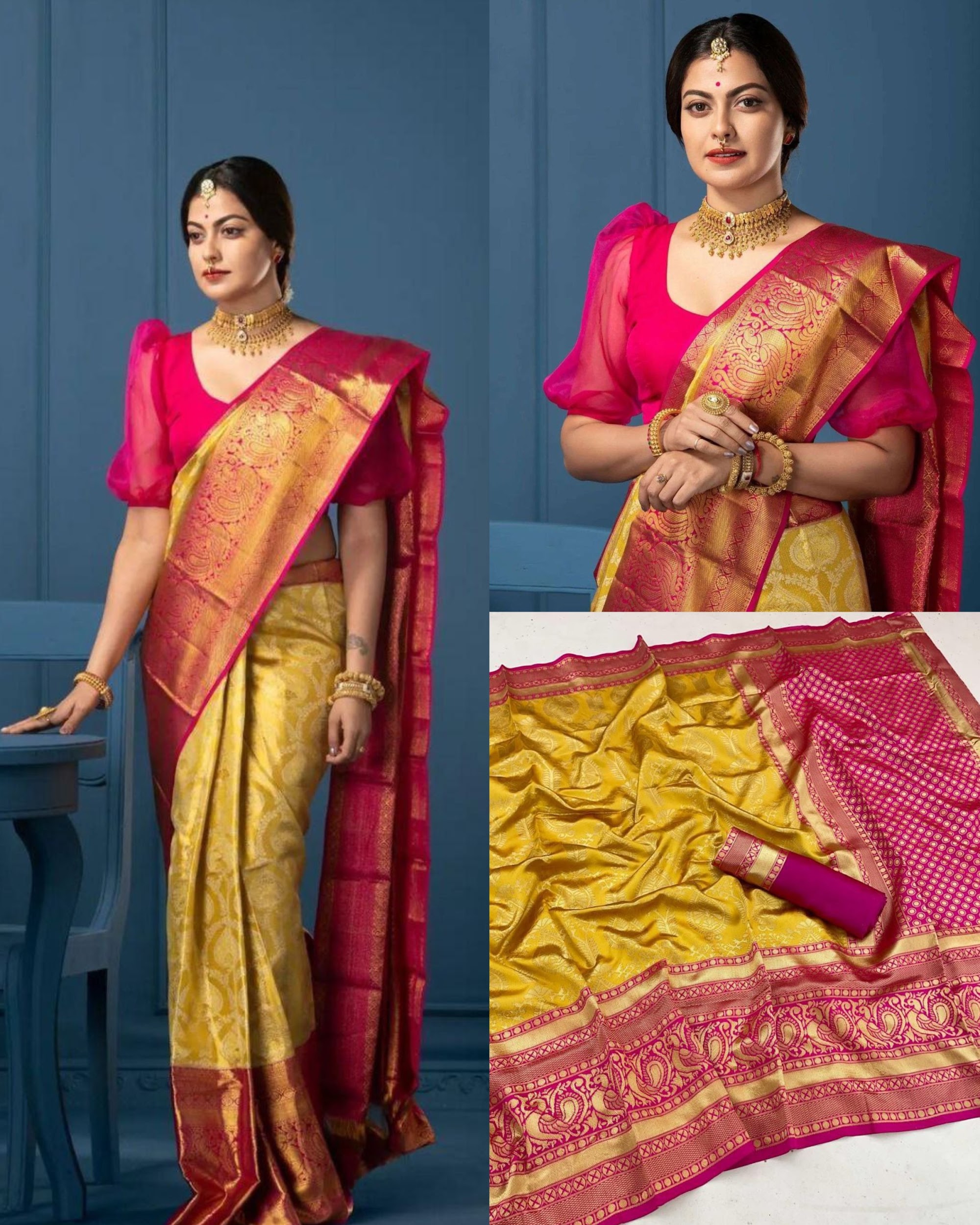 MF-1290 | Designer Lichi Silk Saree - Premium Quality - Image 4