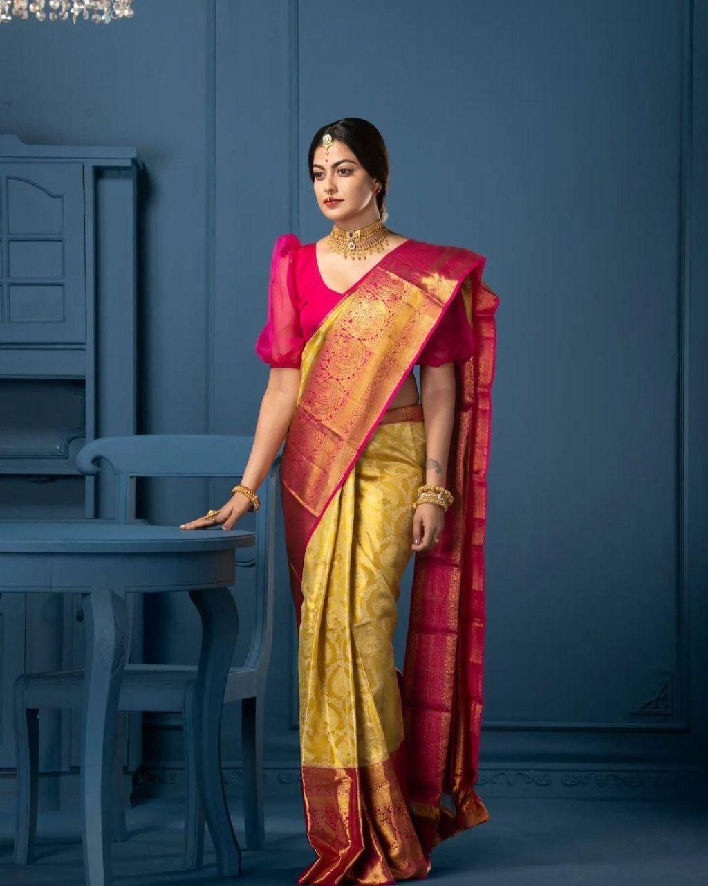 MF-1290 | Designer Lichi Silk Saree - Premium Quality - Image 2