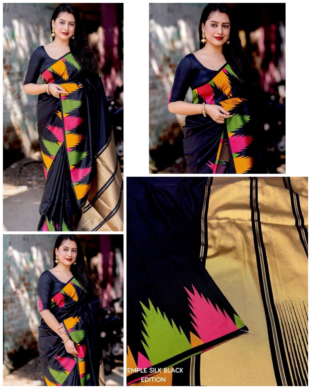 KP-6042 | Soft Lichi Silk Rich Pallu & All Over Jacquard Work - Image 3